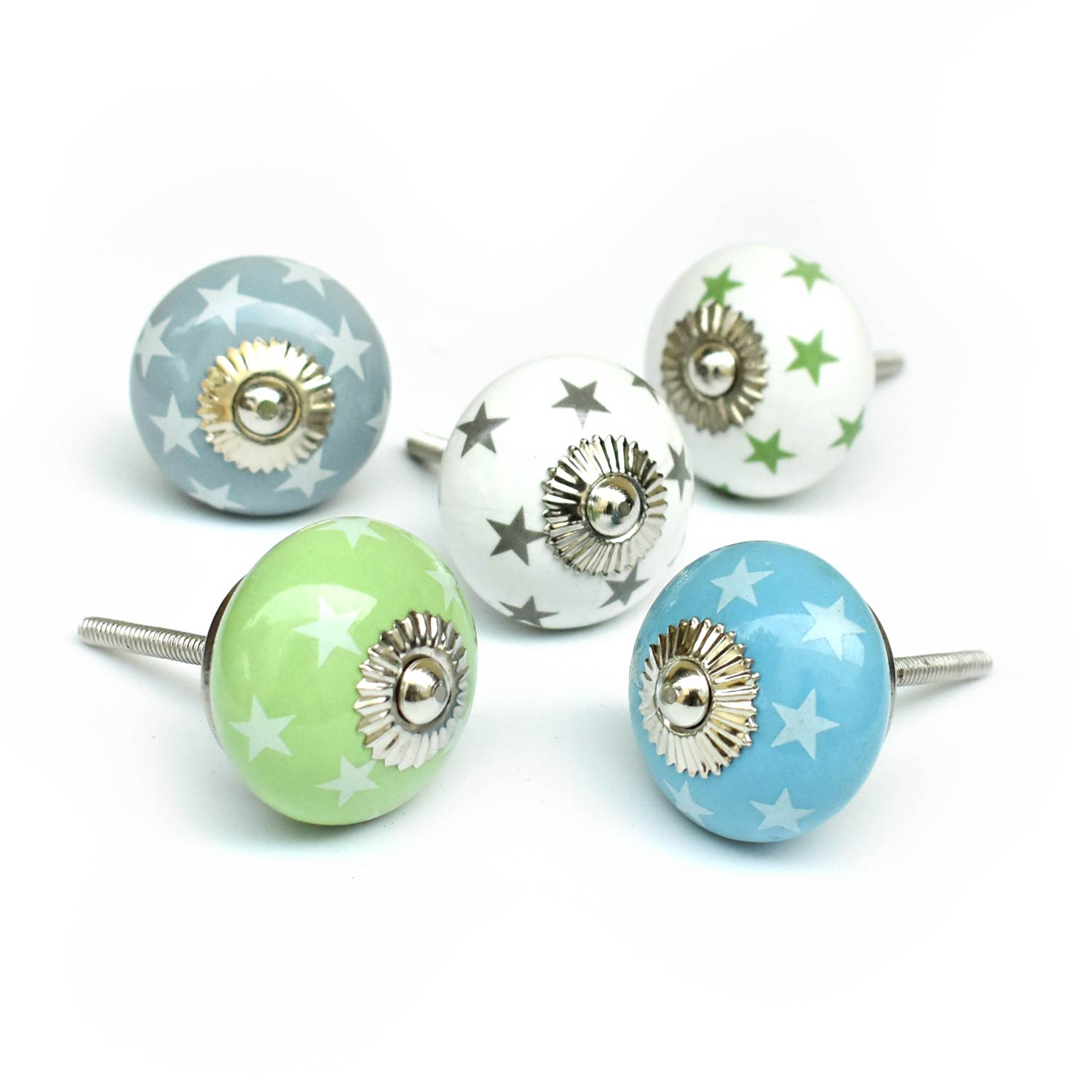 Starry Starry Night Round Ceramic Cabinet Drawer Knob
