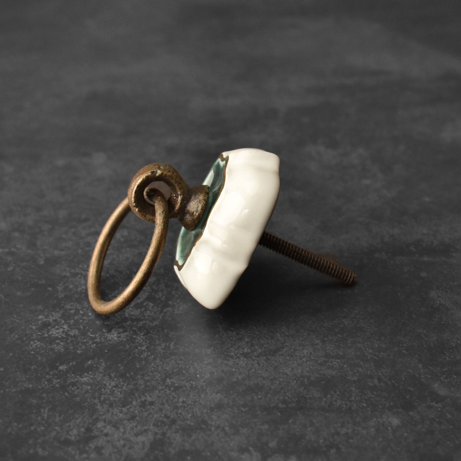 Ring of Solomon Crackled Glass Ceramic Cabinet Door Knob