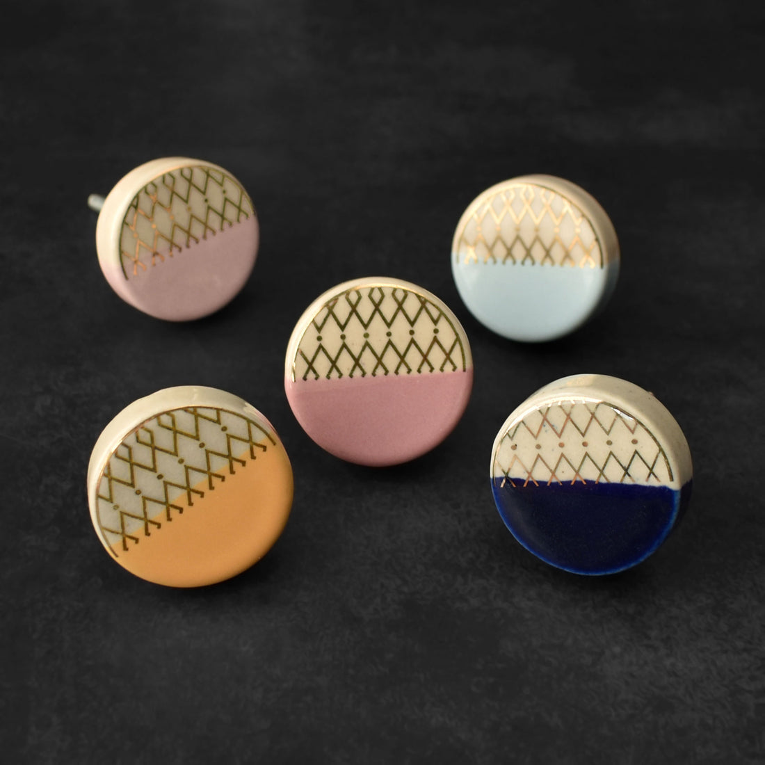 Gold Talisman Ceramic Cupboard and Cabinet Door Knob