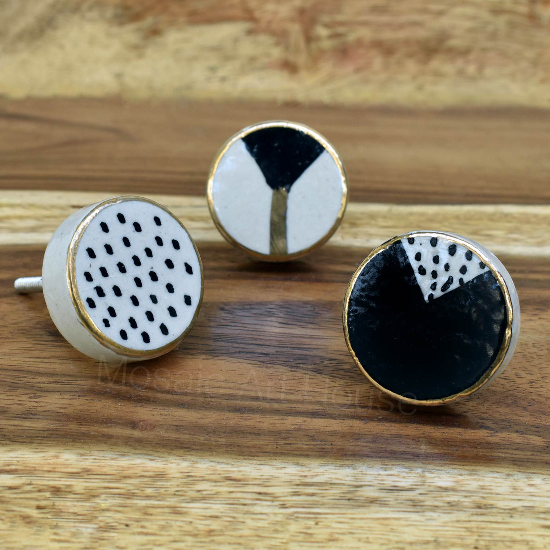 Retro Gold Ceramic Cupboard and Cabinet Door Knob