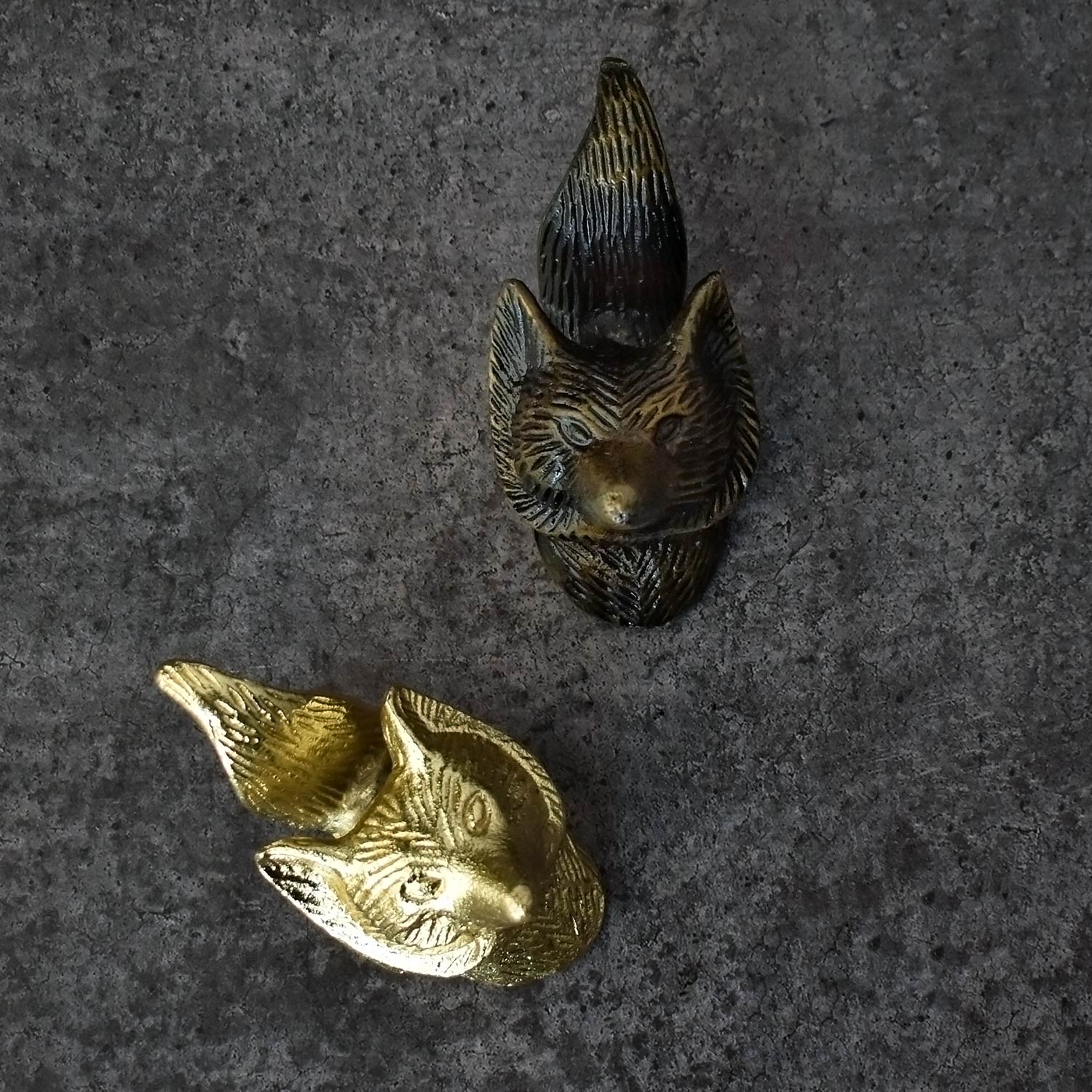 gold and antique fox wardrobe knobs