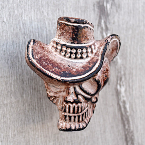 Butch Skull Cowboy Cabinet Dresser Knob