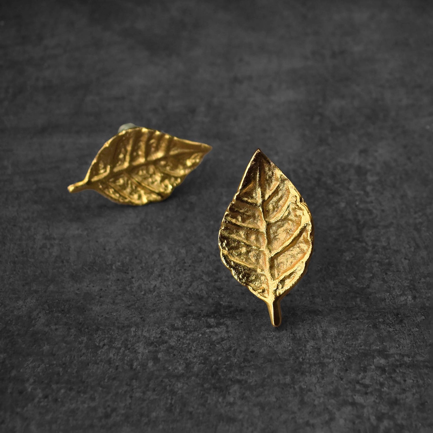 Aspen Gold Leaf Brass Cabinet Drawer Knob