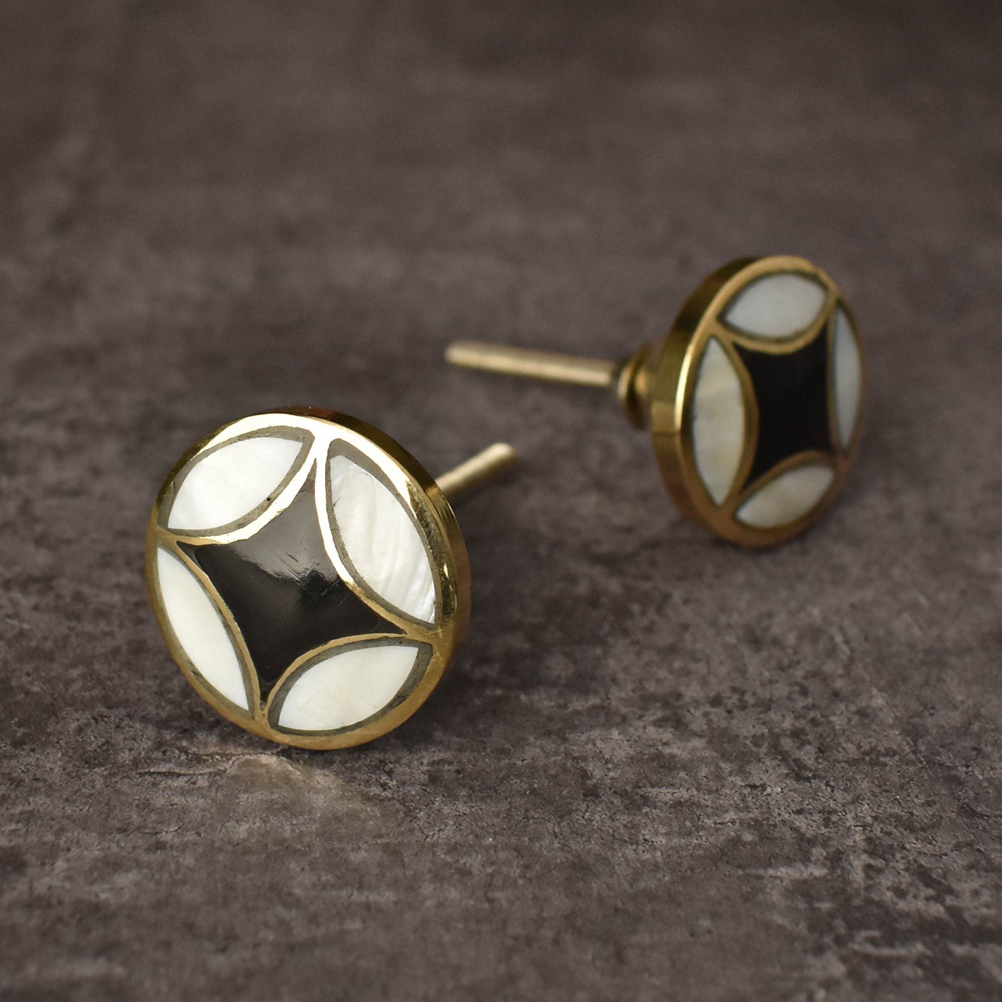 brass mother of pearl drawer knob