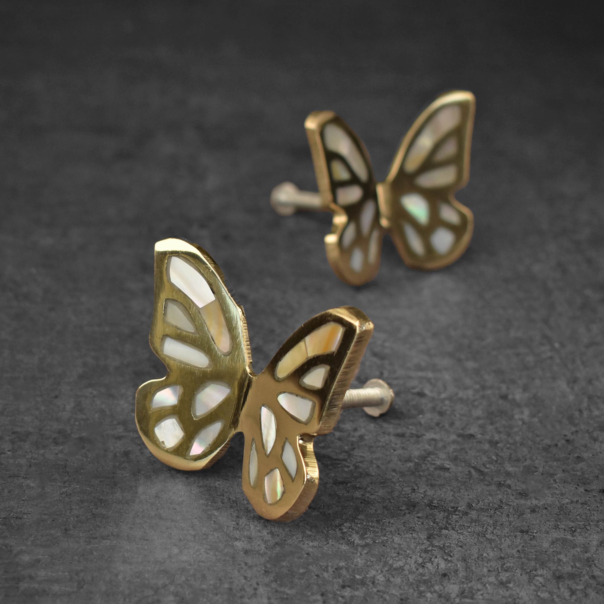 Persephone Brass Butterfly Cabinet Drawer Handle Knob
