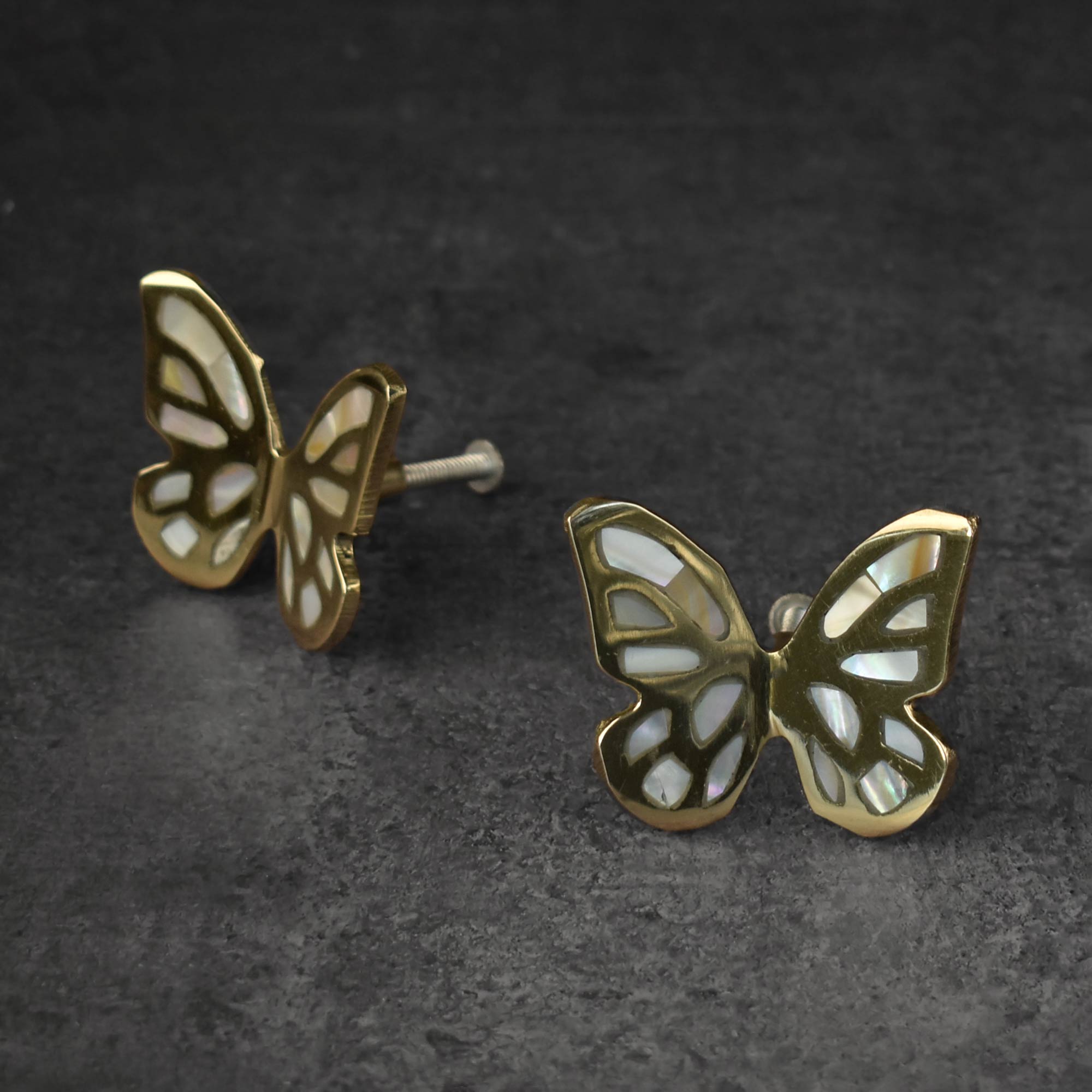 Persephone Brass Butterfly Cabinet Drawer Handle Knob