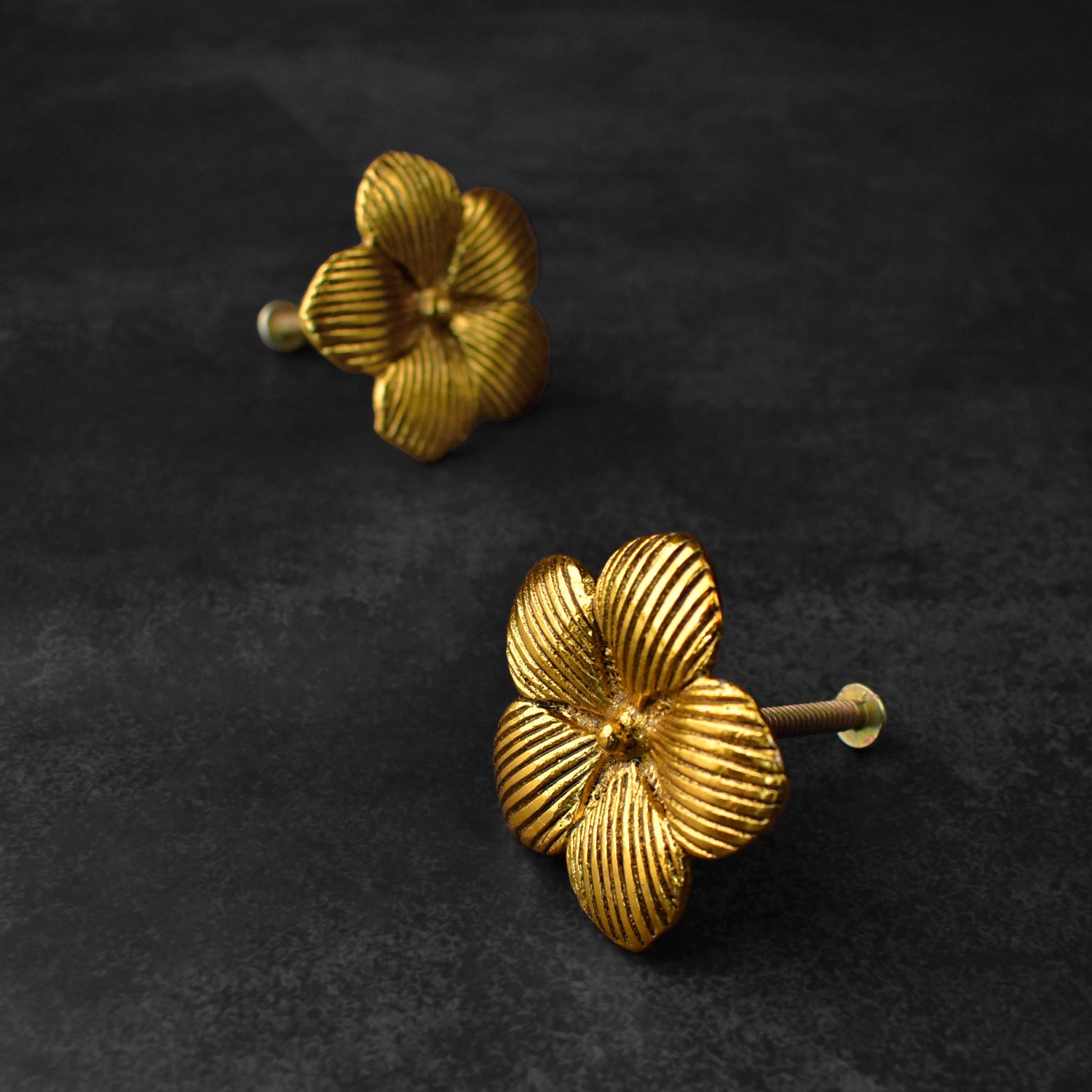 Solenne Gold Flower Cabinet Knob