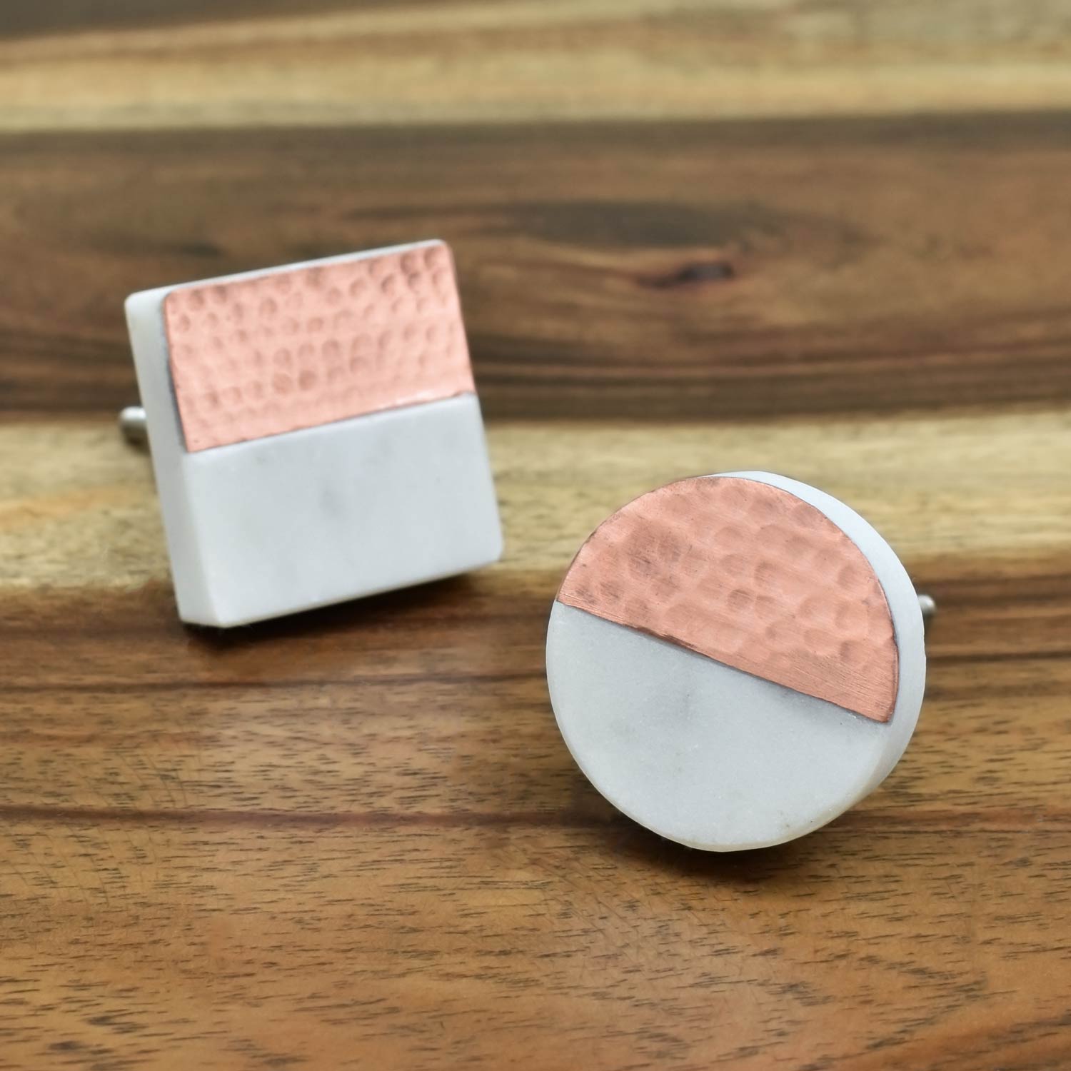 hammered copper stone knob