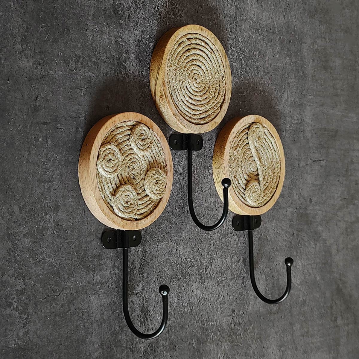 Gypsy Soul Jute Wood Coat and Towel Wall Hook