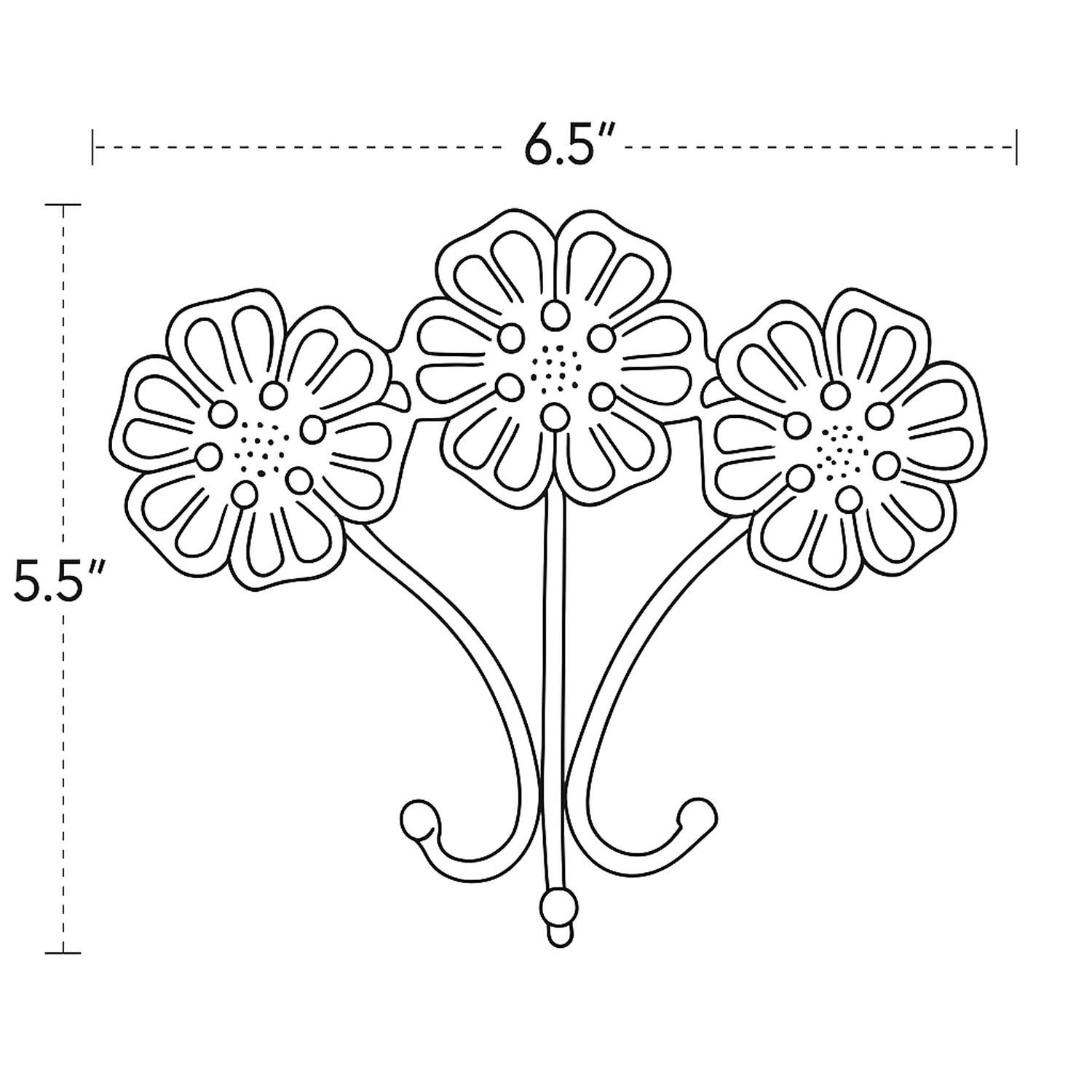 Gulzar Gold Flowers Keys Hook Hanger