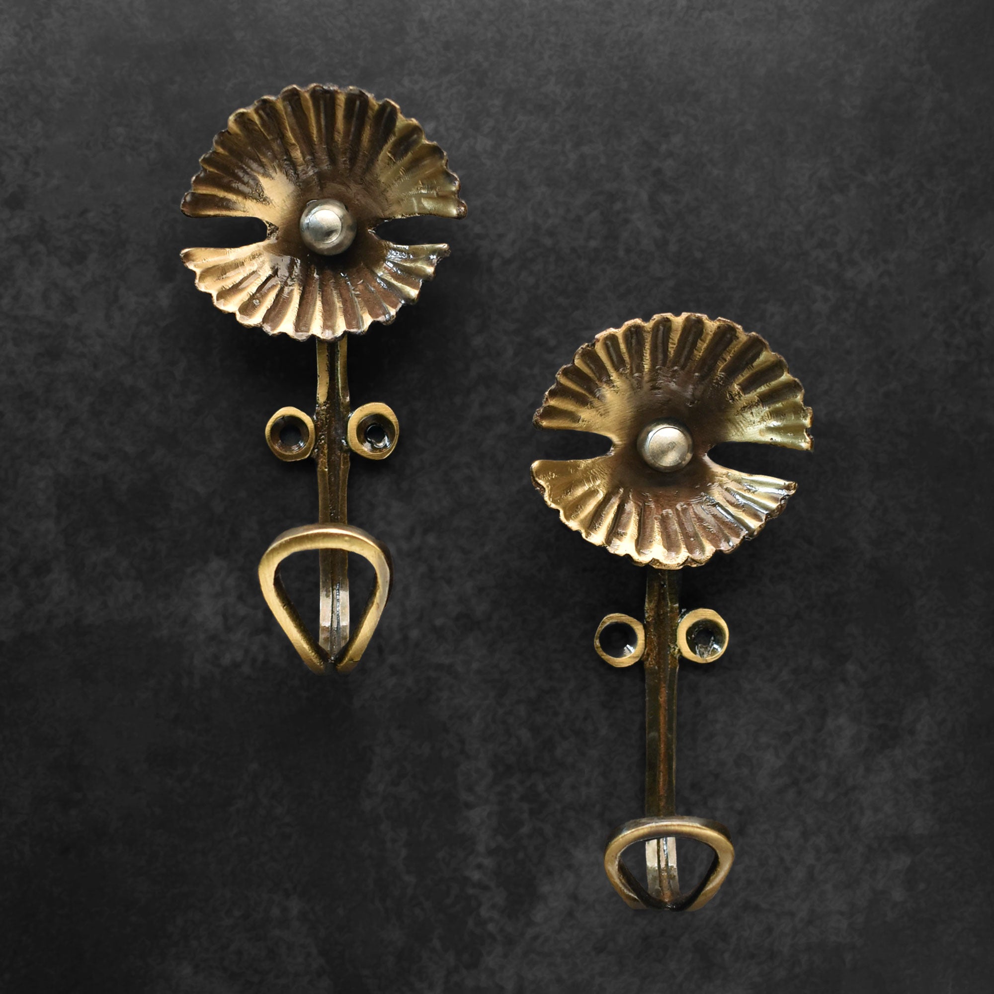 Pelagia Brass Oyster Wall Hook Keys Hanger