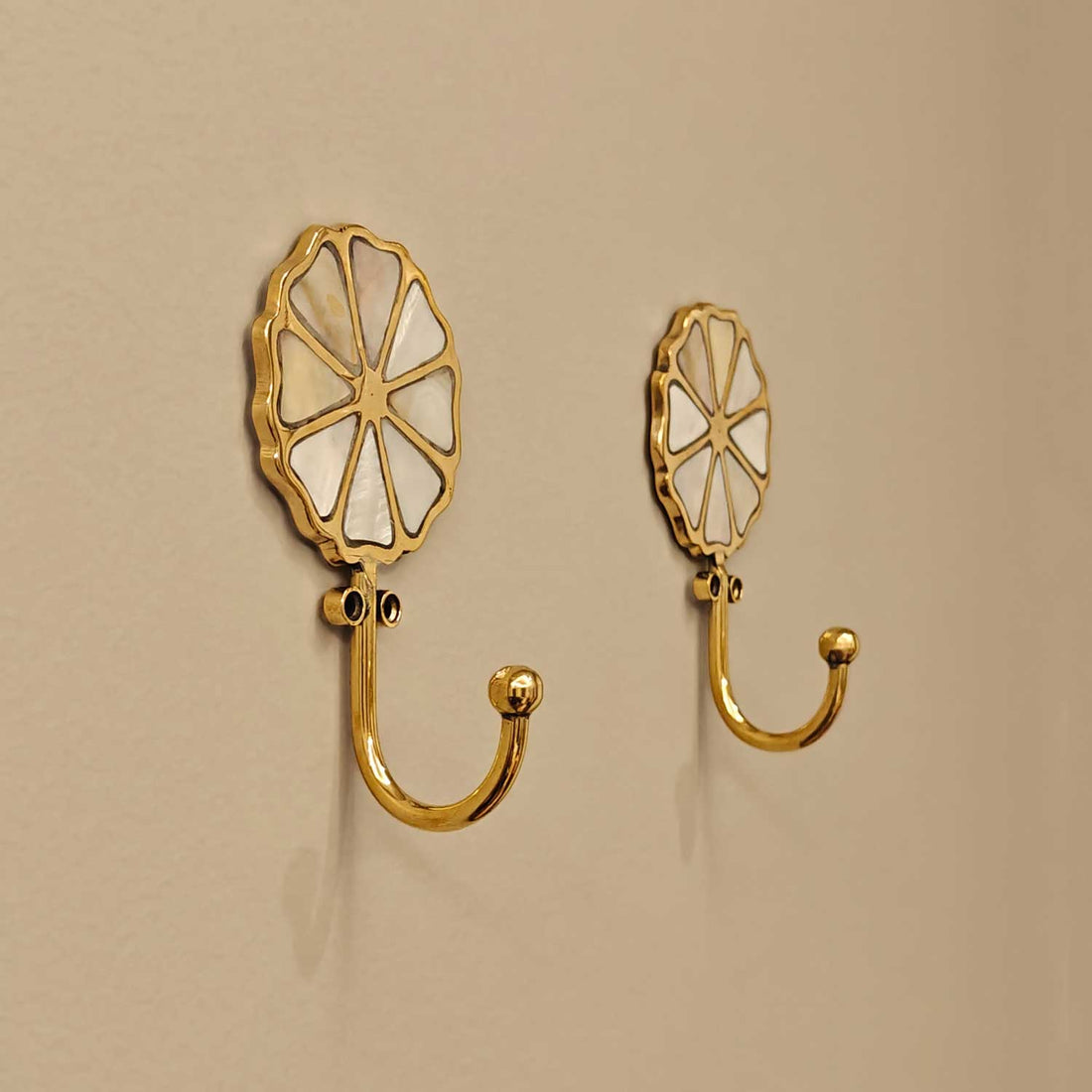 Evelune Brass Mother of Pearl Inlay Wall Hook