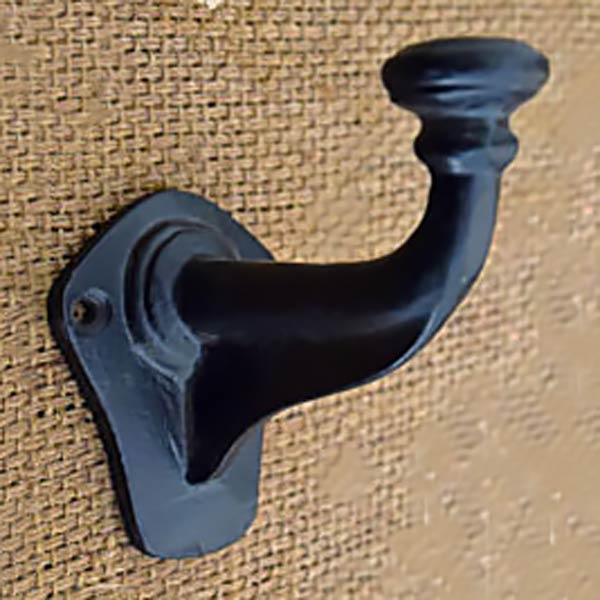 Remy Cast Iron Black Coat and Towel Wall Hook