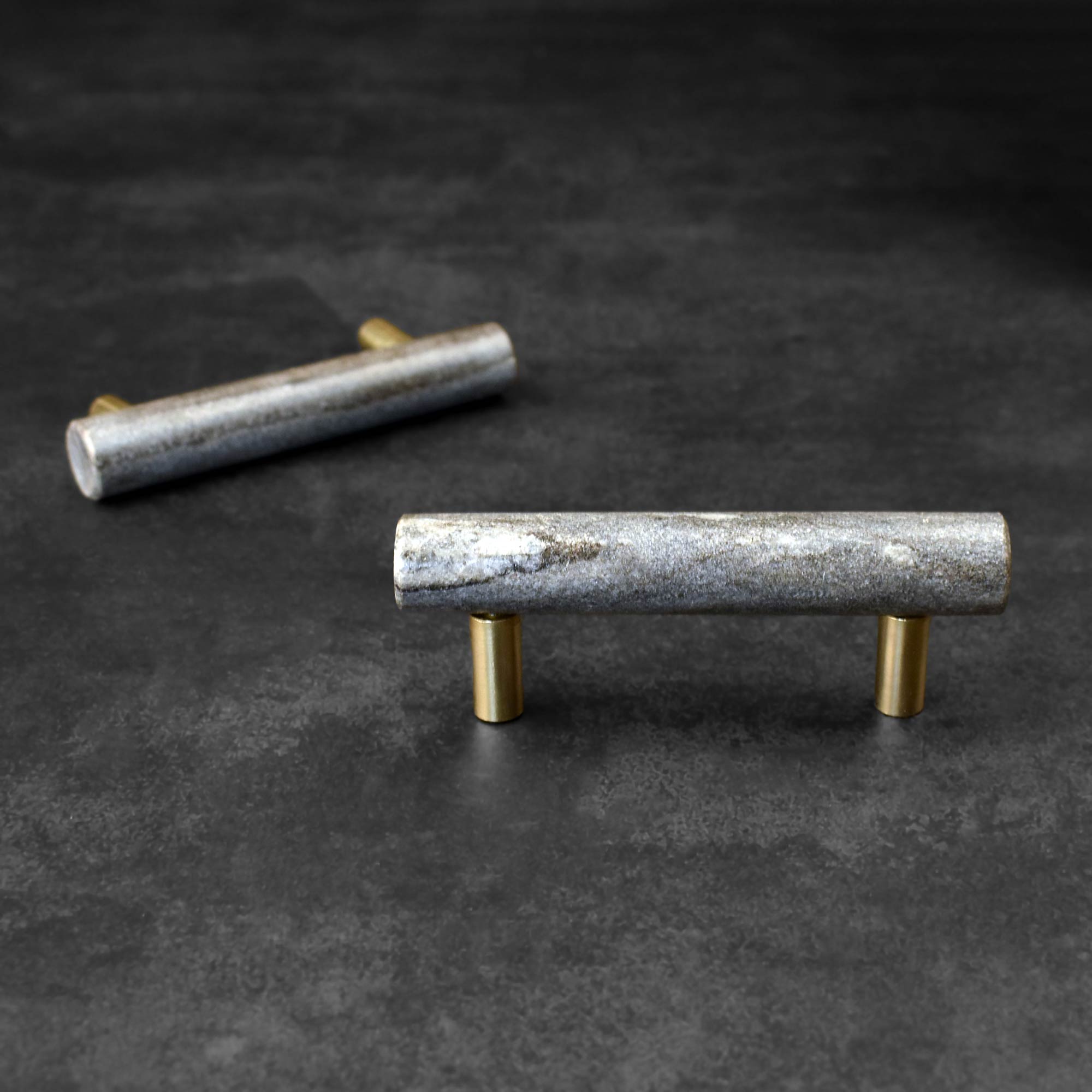 natural grey stone wardrobe handle