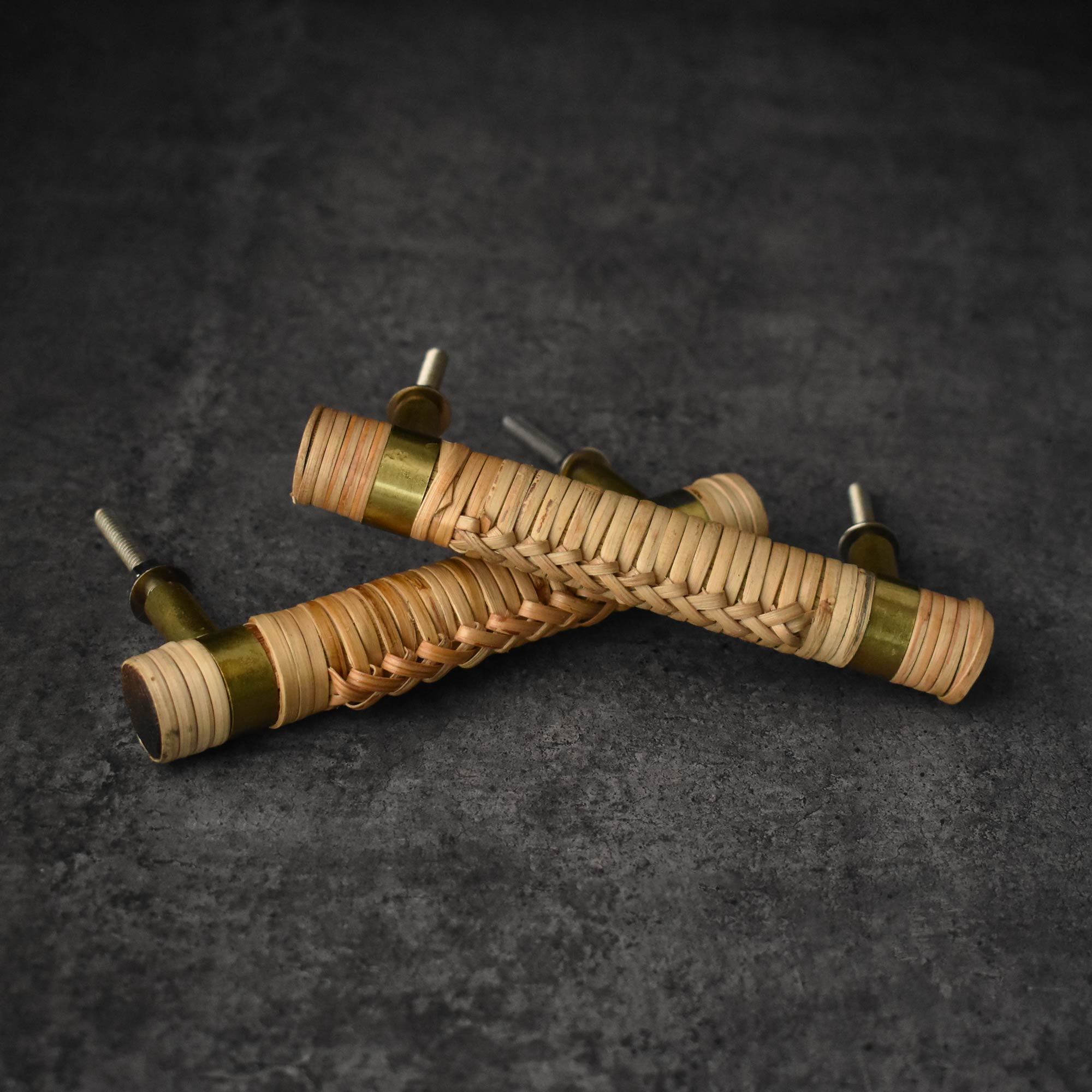 rattan brass drawer handle