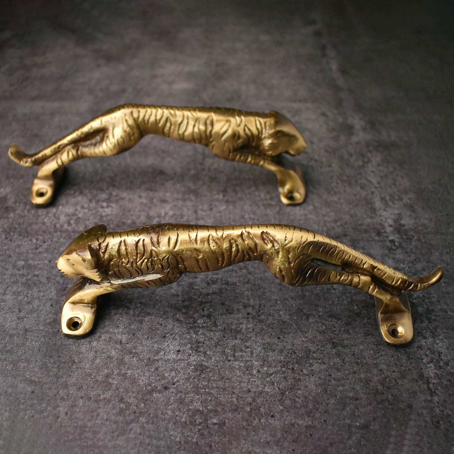 brass tiger dresser drawer handle pull