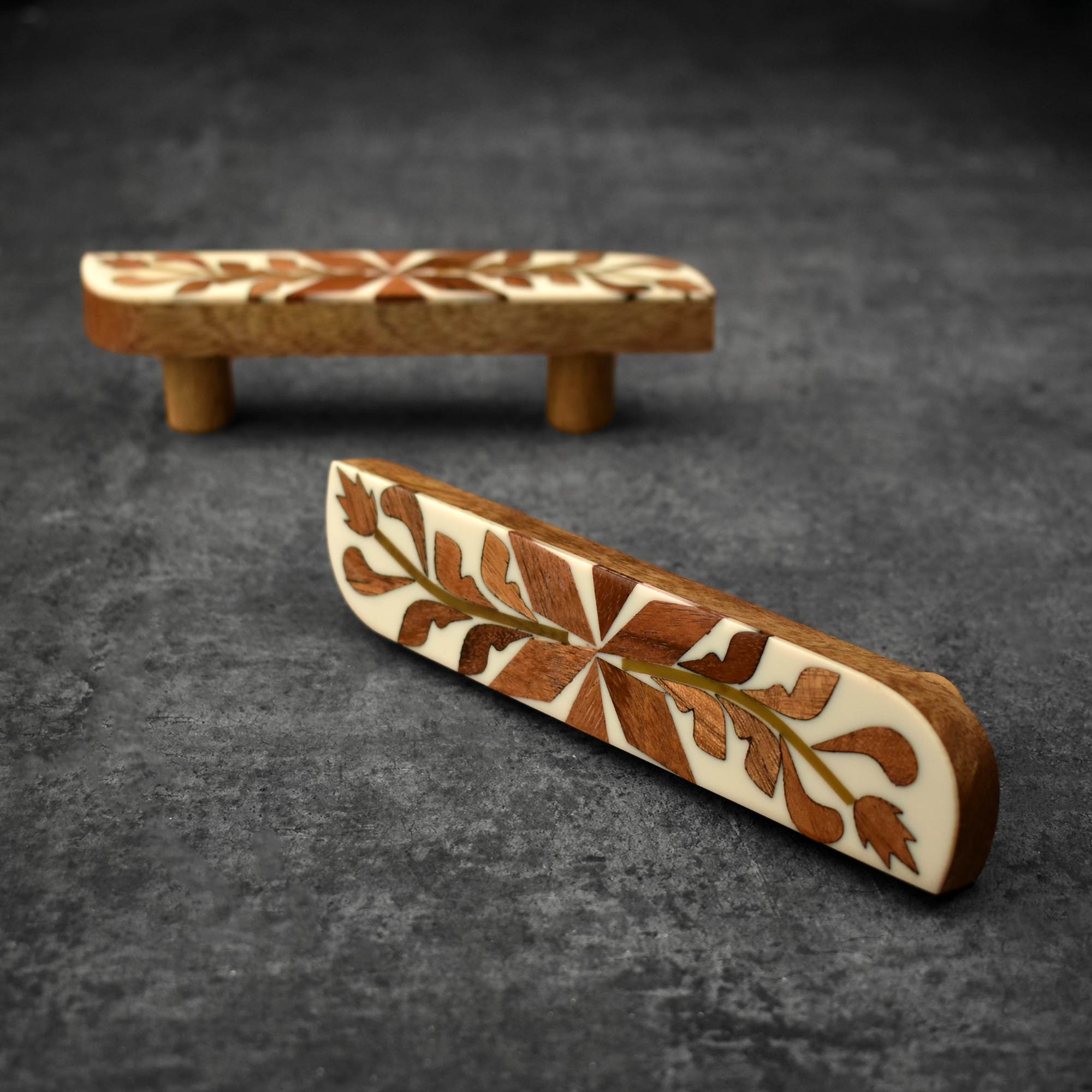 Raya Floral Resin Inlay Cabinet Cupboard Handle