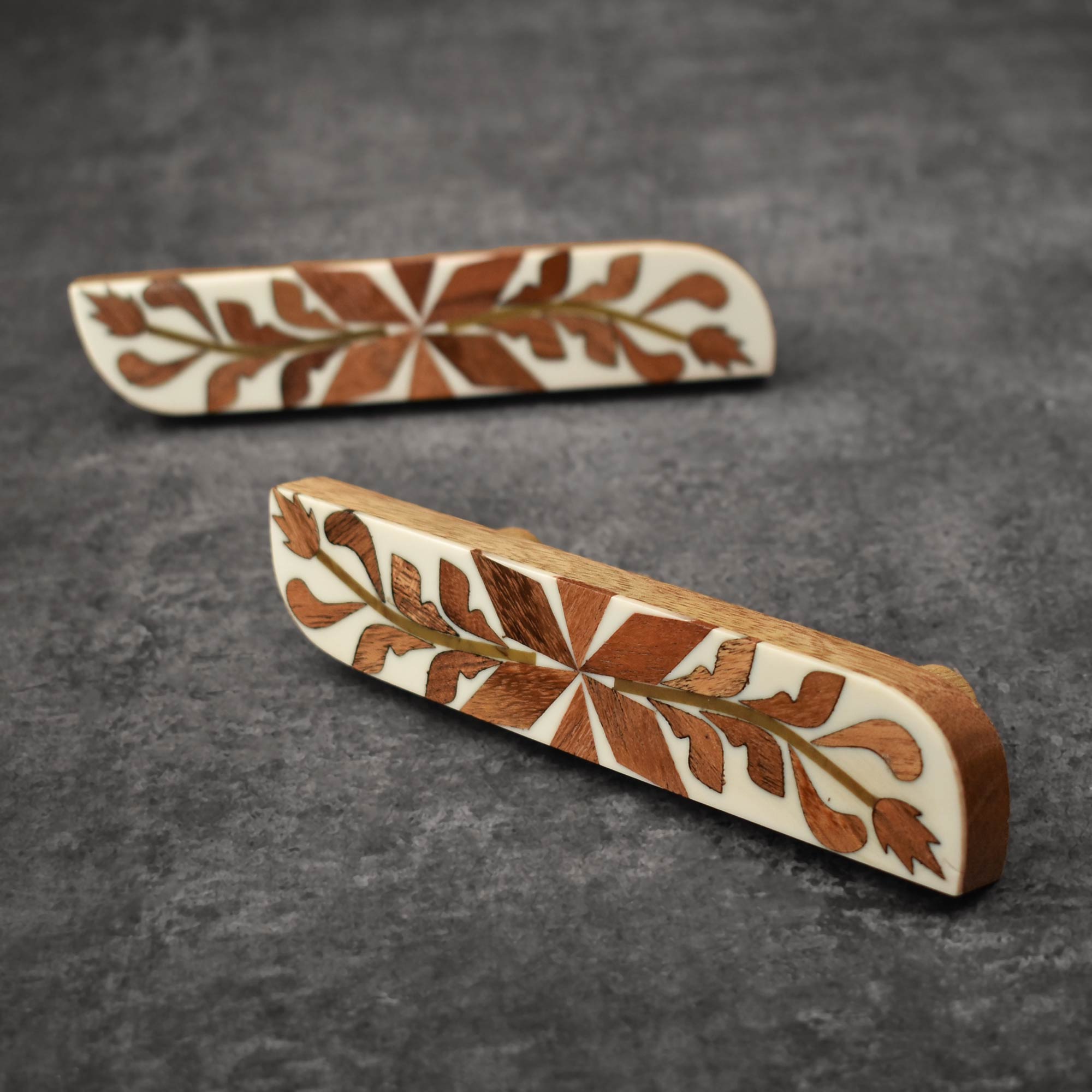 Raya Floral Resin Inlay Cabinet Cupboard Handle