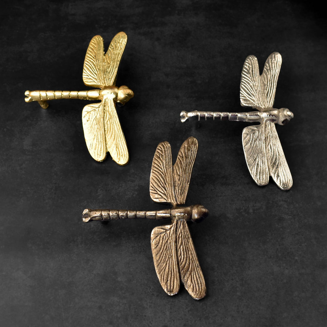 gold dragonfly cupboard wardrobe handle