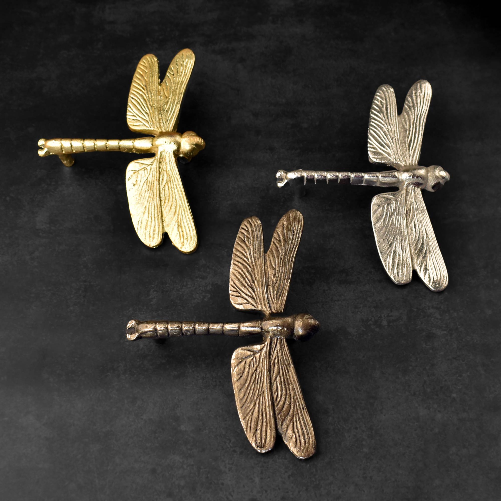 gold dragonfly cupboard wardrobe handle