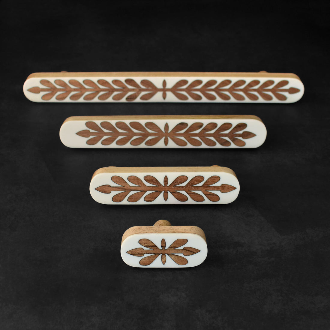 Gulnaar Floral Wood Inlay Cabinet Cupboard Handle