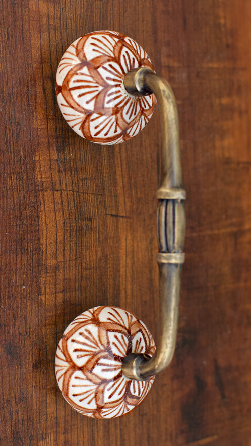 Grand Canyon Brown Ceramic Knob Antique Cabinet Door Handle