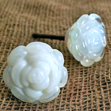 Titlis Milky White Glass Cabinet Door Knob and Pull