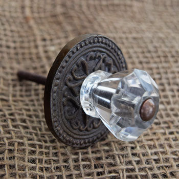 Rosa Clear Glass Cabinet Door Knob and Pull