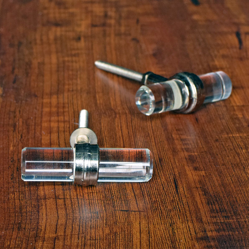Ahad T-Bar Glass Dresser Cabinet Knob and Pull