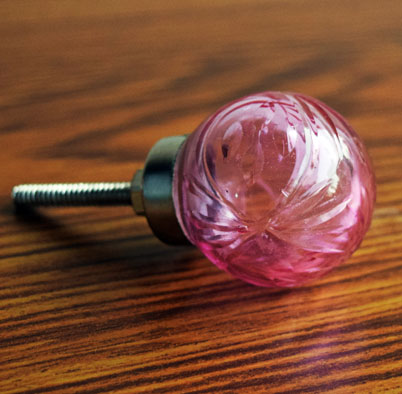 Lunar Blossom Glass Cabinet Door Knob and Pull