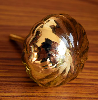 Golden Topaz Glass Cabinet Door Knob and Pull