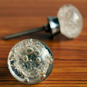 Clear Round Bubble Glass Cabinet Door Knob