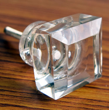 Miyan Square Clear Glass Cabinet Door Knob and Pull