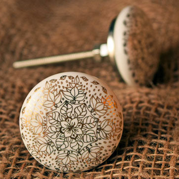Pearlescent Gold Ceramic Cabinet Knob and Drawer Pull