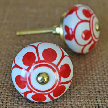Coonawarra Red Ceramic Cupboard Door Knob