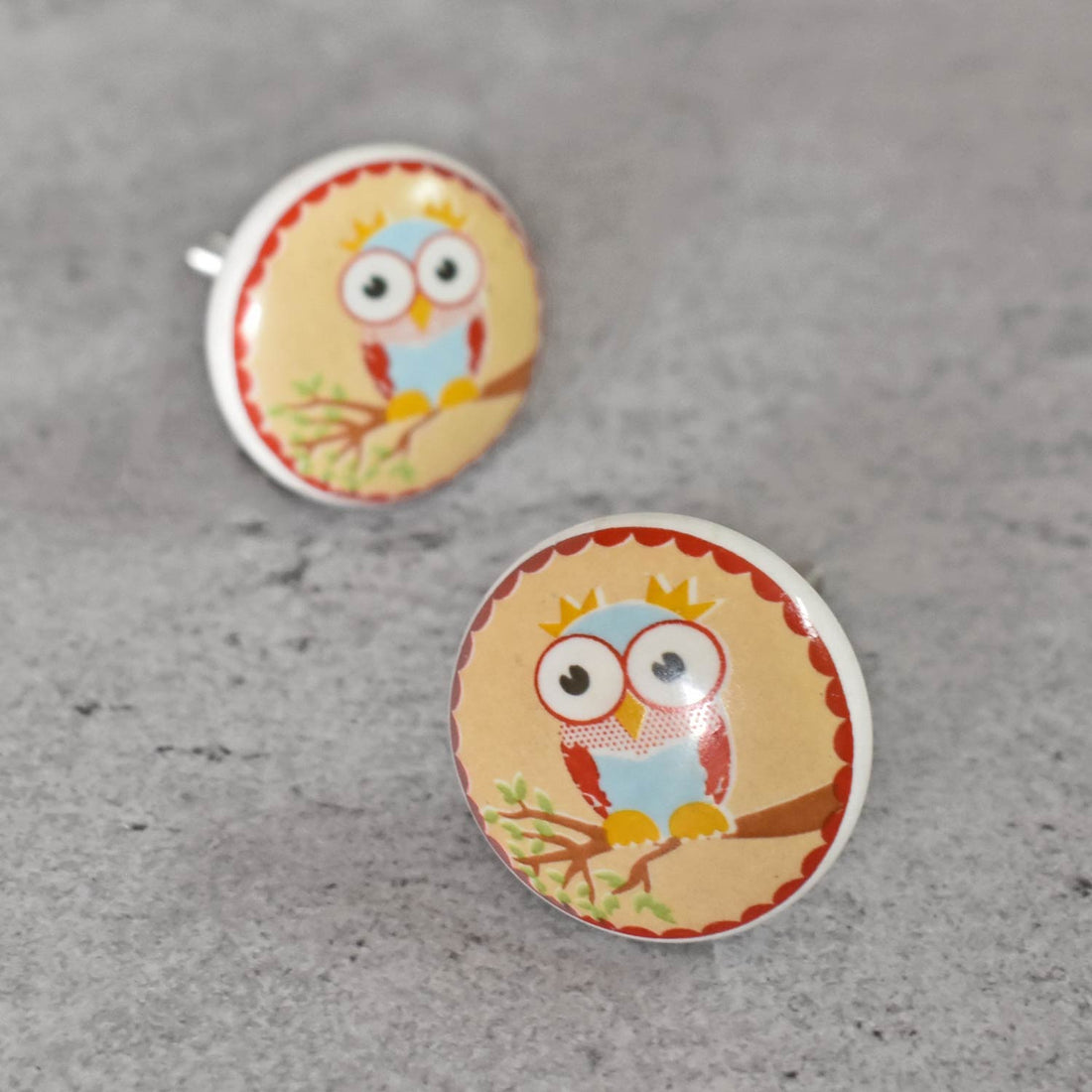 Pigwidgeon Owl Gold Ceramic Kids Cabinet Door Knob