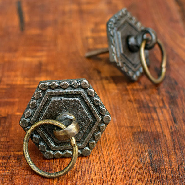Gilded Hexa Metal Pull Knob