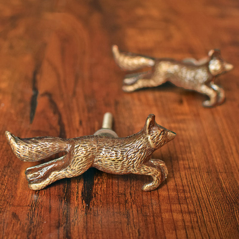 Sable Running Fox Cabinet Drawer Knob