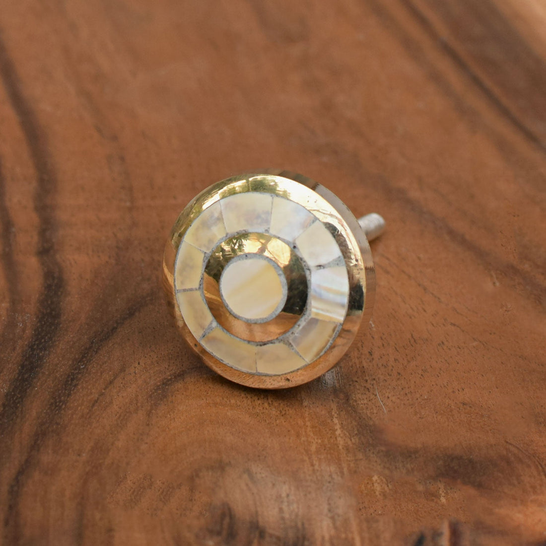 Jolie Mother of Pearl Brass Cupboard Drawer Knob
