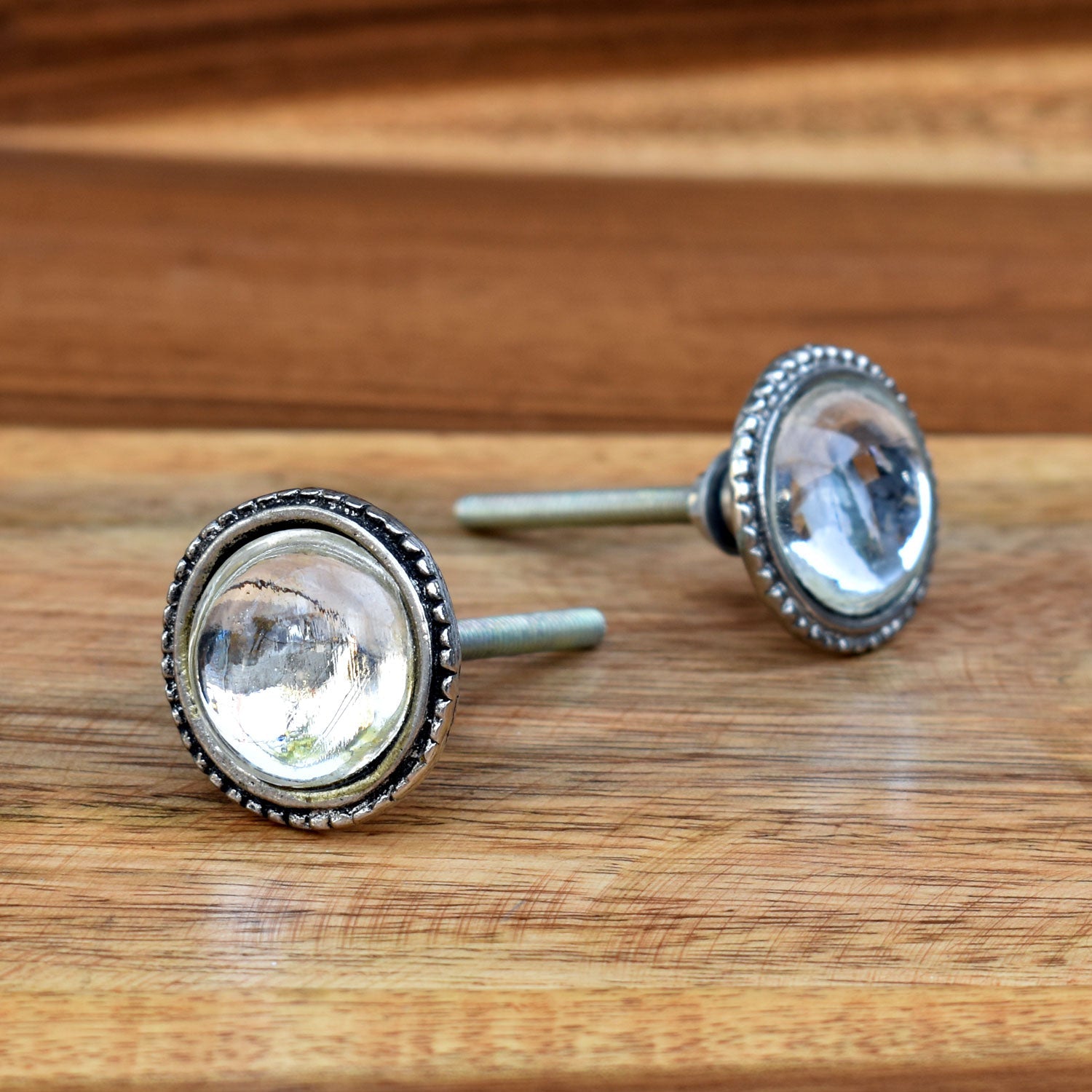 Delilah Glass Brass Cupboard Drawer Knob