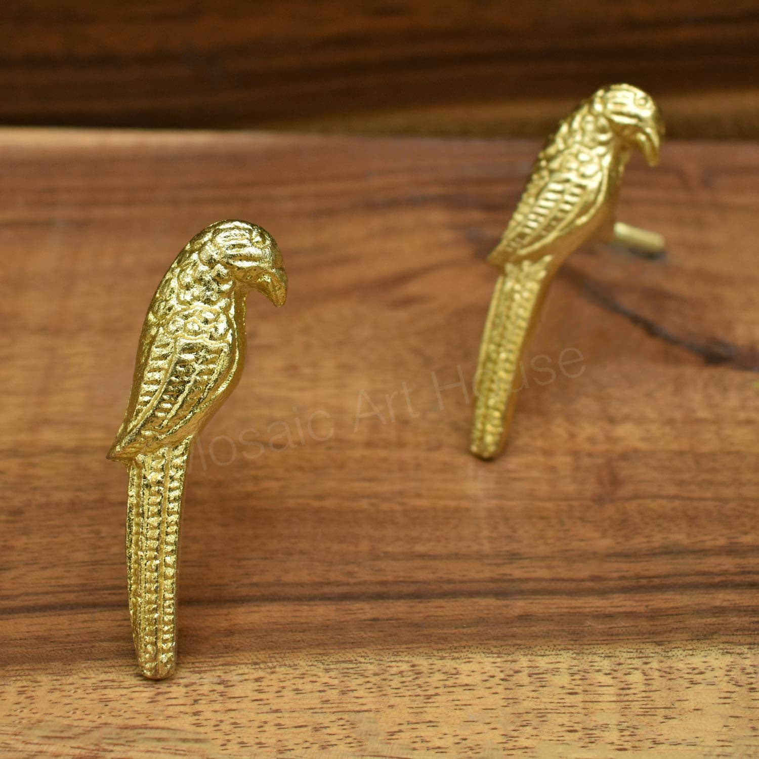 Ziggy the Golden Parrot Cupboard Dresser Knob