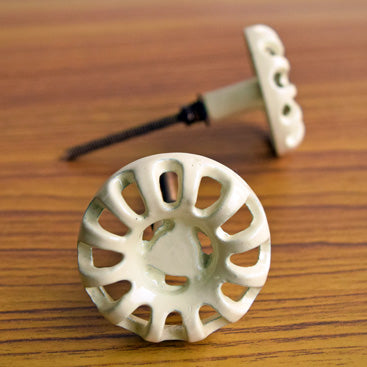 Waban Round White Cabinet Drawer Knob