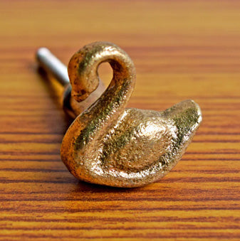 Icarus Gold Swan Cabinet Drawer Knob