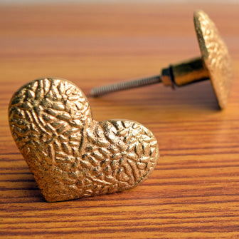 Clara Gold Heart Cabinet Drawer Knob
