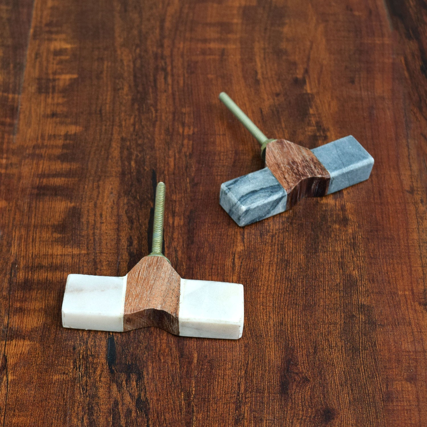 Wood Stone T Bar Cabinet Drawer Knob Handle