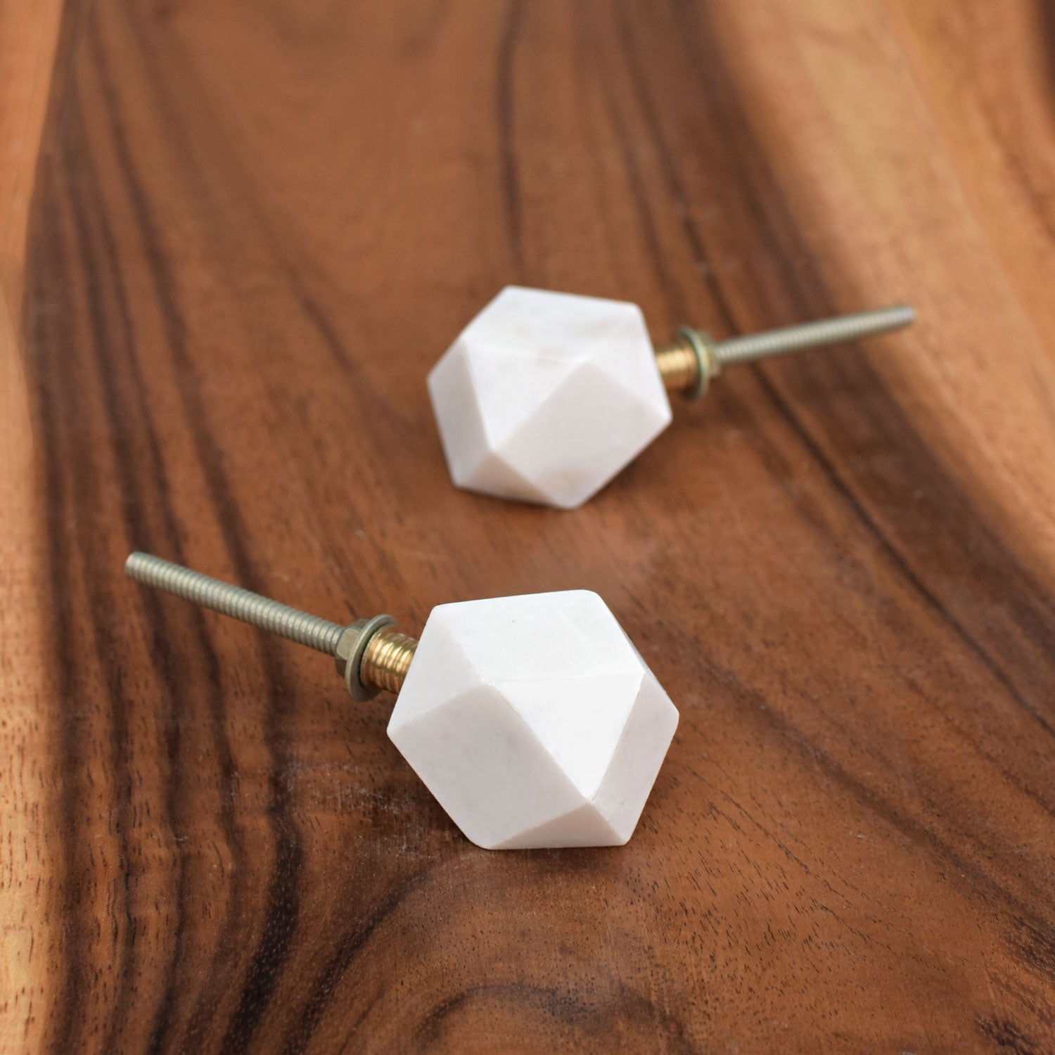 white stone diamond cabinet knob