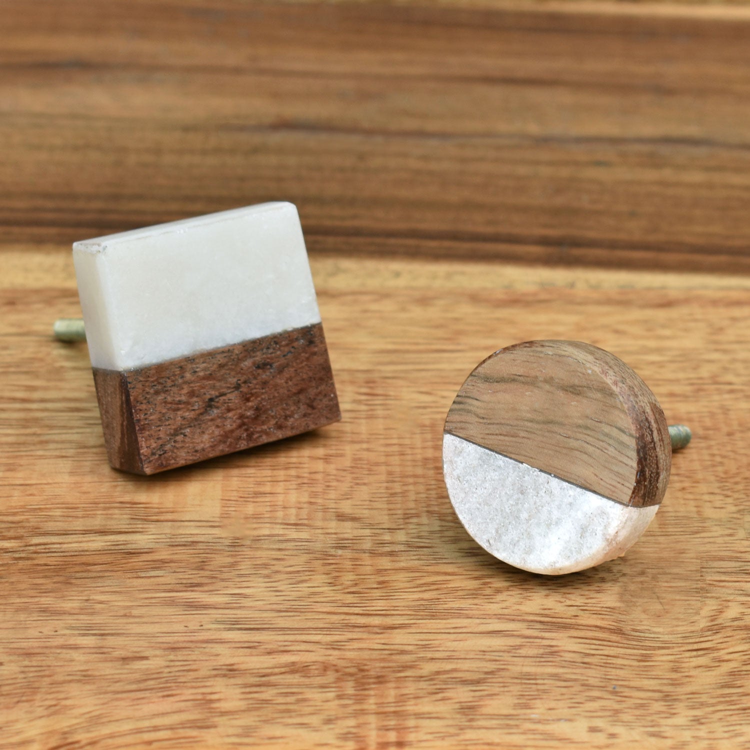 Even Steven Stone Wood Dresser Drawer Knob