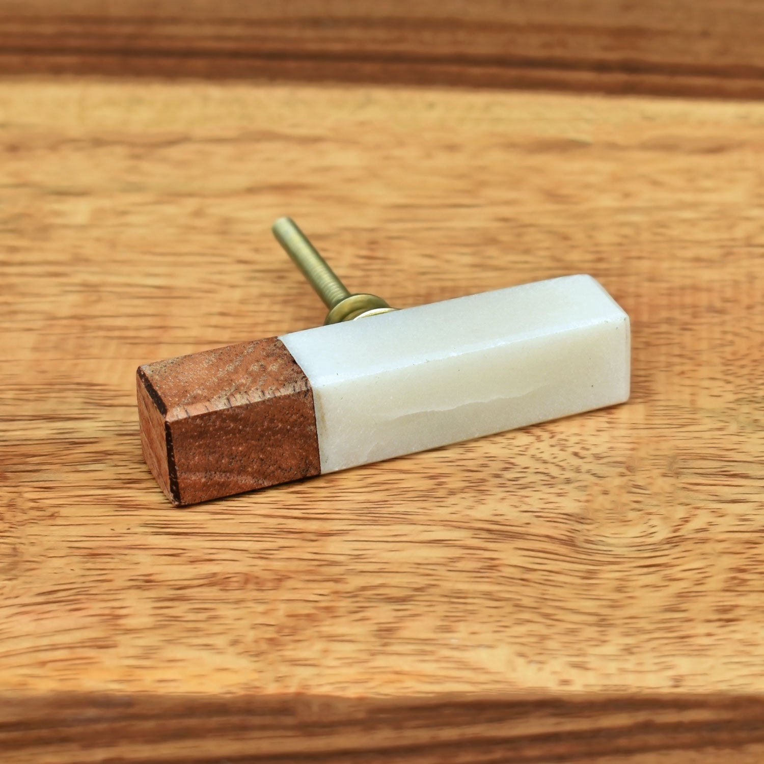 Stone Wood Bar Wardrobe Knob and Handle