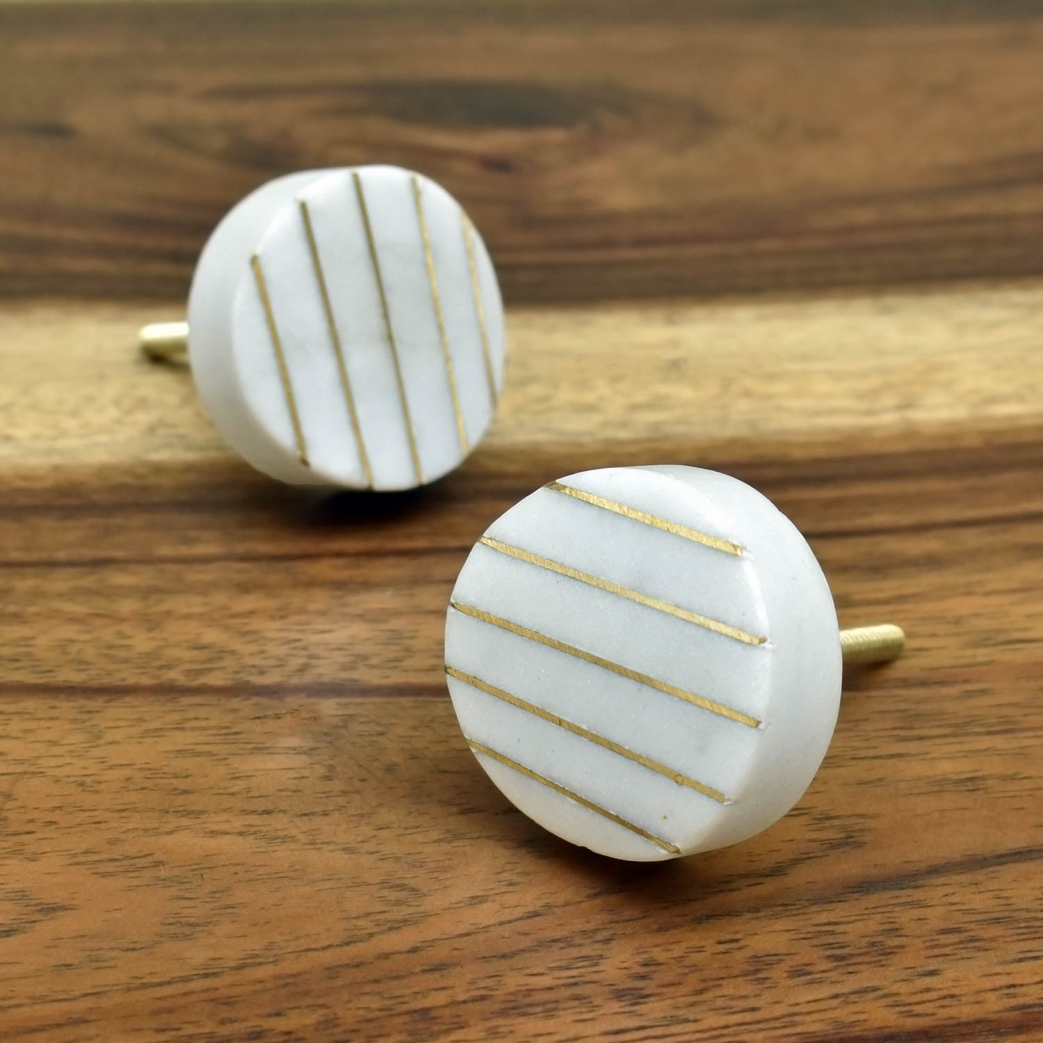 Indira Stone Brass Dresser Furniture Knob