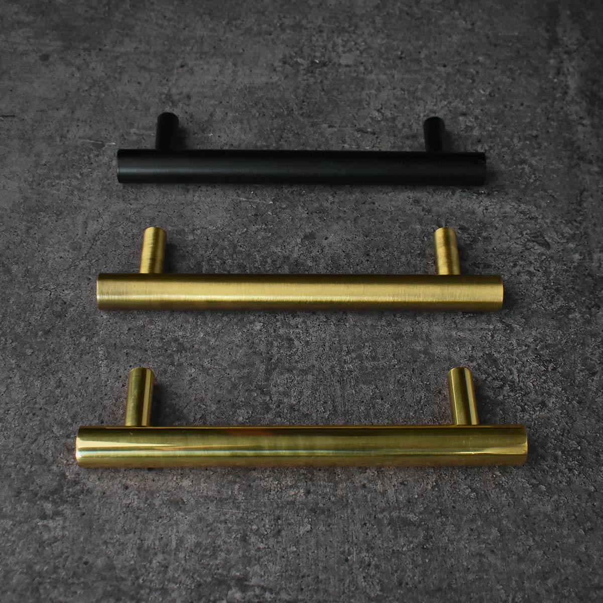 solid brass drawer handle black